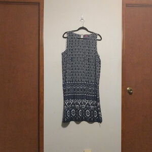 Vince Camuto Navy Marrakech Midi Dress - size Large